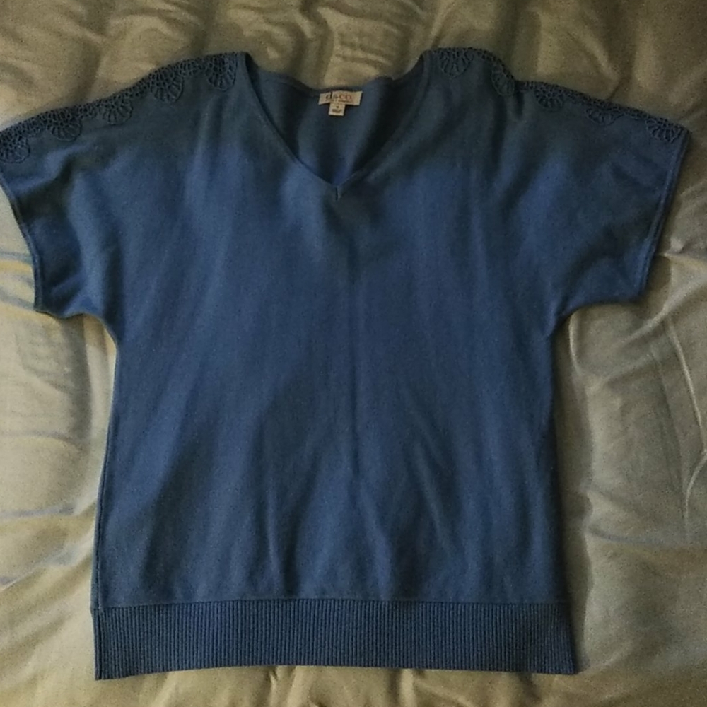 EUC Baby Blue V-Neck Top